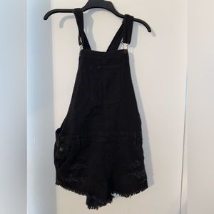 Black American Eagle Denim Overalls